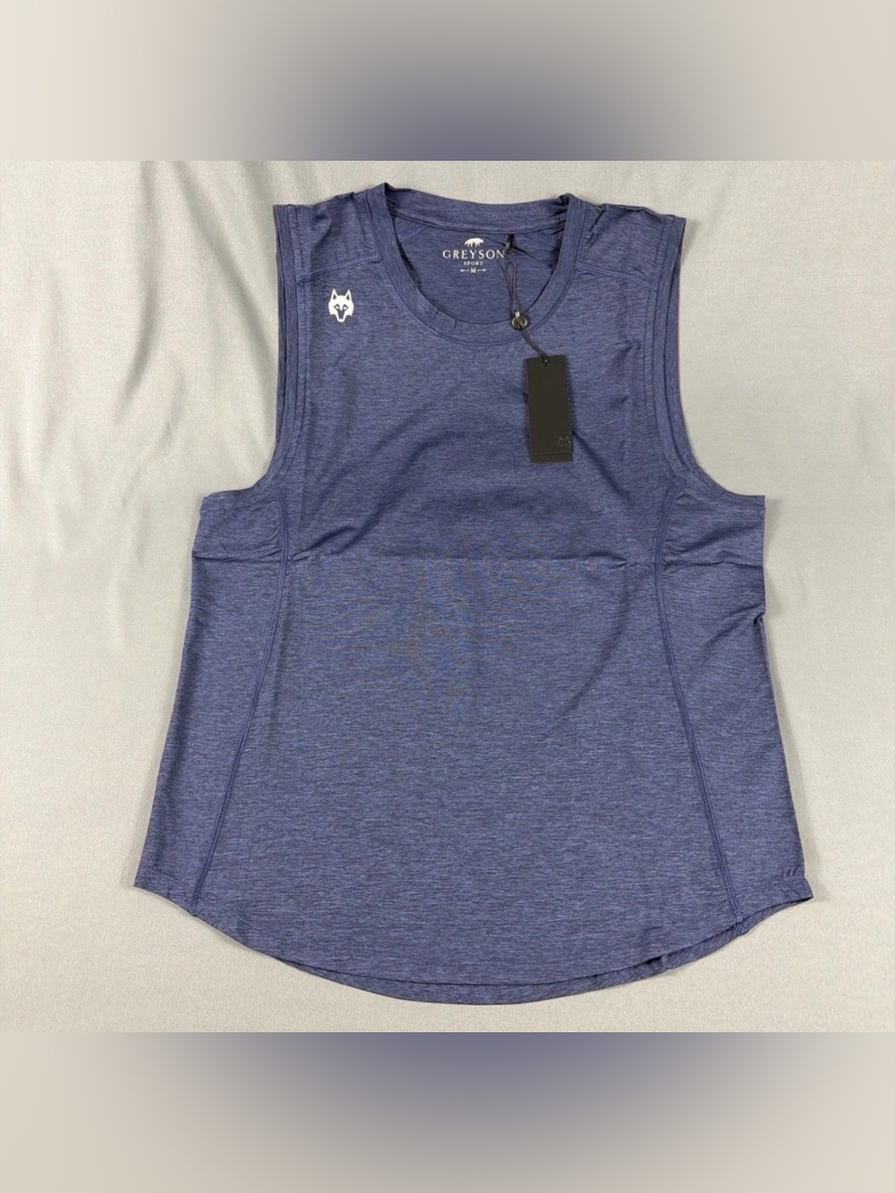 Greyson Shirt Tee T-Shirt Guide Sport Wolf Logo Medium Maltese Blue NWT MSRP $78